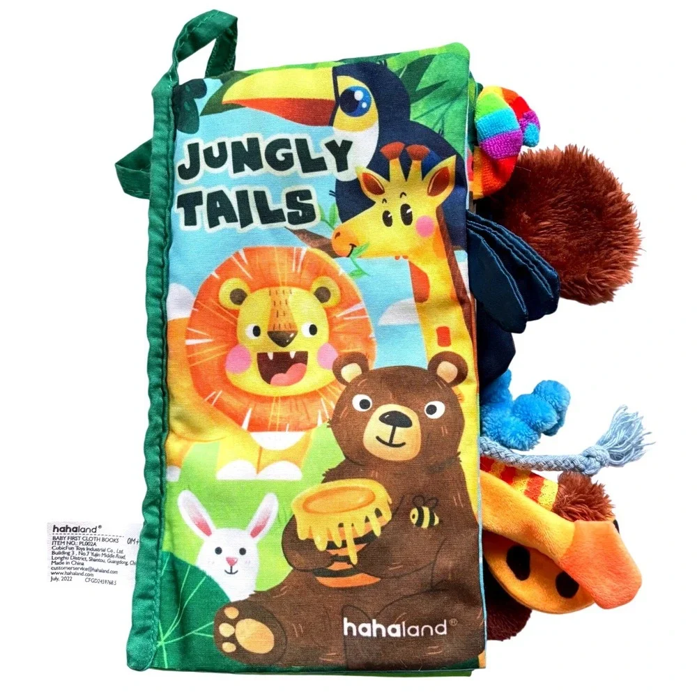 Hahaland Jungle Tails Baby Cloth Book Sensory Crinkle Animal Tails 0M+ 2022
